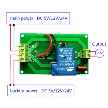 DC/AC 5/12/24/220V maitinimo automatinis jungiklis / main laukimo dvejopo energijos perdavimo jungiklis relės modulis
