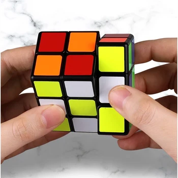 D-FantiX Qiyi MoFangGe 2x3x3, stačiakampio gretasienio Magic Cube qiyi 233 Greičio Kubo Švietimo Black & Stickerless Įspūdį Žaislas Vaikams Suaugusiųjų