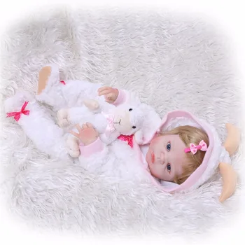 NPK naujas 56cm viso Kūno Silikono Atgimsta Mergina Baby Doll Žaislas Tikroviška Naujagimių Mielas Lėlės Gimtadienio Dovana Vonios Žaislas vandeniui