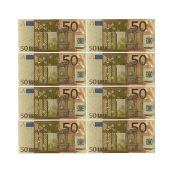Spalva Eurų Banknotų 10vnt/daug 50 EUR Aukso Folija Banknotų Surinkimo ir Dovanos ES Pinigų Išskirtinį Amatų