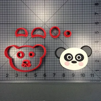 Mielas Panda Veido Širdies Minkštas Cookie Cutters Antspaudą vaiko Gimtadienio Tortas Keksiukų Dekoravimo