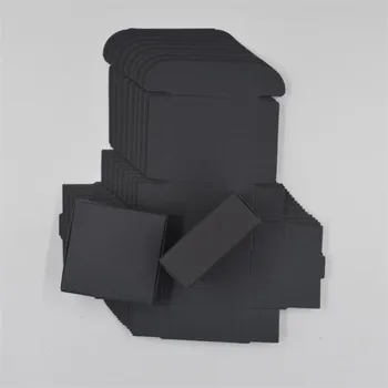 15 dydžių Kraft popieriaus, Juodos spalvos Dovanų Pakavimo Dėžutės,juoda amatų Rankų darbo Muilo, Popieriaus Langelį,mažas juodas kartonas, popieriaus pakavimo dėžutė