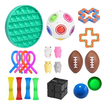 22 Pack Fidget Jutimo Žaislų Rinkinys Įtempių Žaislai Autizmo Nerimas Reljefas Streso Pop Burbulas Fidget Jutimo Žaislas Vaikams Suaugusieji