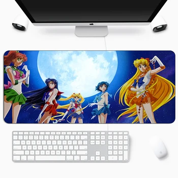Anime Sailor Moon Didelis Pelės Mygtukai Dideli, Guminiai Žaidimų Kilimėlis Greitis Kawaii XL Kilimėlis Klaviatūros Užrakinimas Krašto Otaku Kompiuterio Stalas Padas