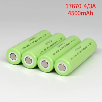 2-30 gabalas 17670 4/3A įkrovimo baterija (akumuliatorius 4500mAh 1.2 V ni-mh 17670 4/3a baterija