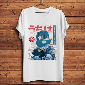 Uchiha Itachi Juokingas Anime Marškinėliai Homme Naujas Baltos Spalvos Atsitiktinis Trumpomis Rankovėmis Marškinėlius Vyrų Unisex Manga Naruto Streetwear Tee