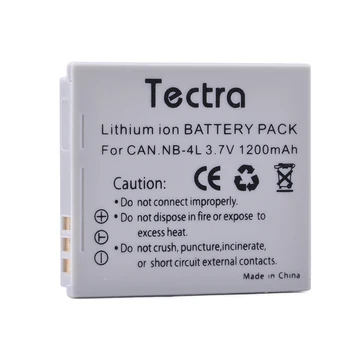Tectra 2vnt 1200mAh Canon NB-4L NB 4L Baterija+LCD Kroviklis skirtas Canon IXUS 30/40/50/55/60/65/80 YRA/100