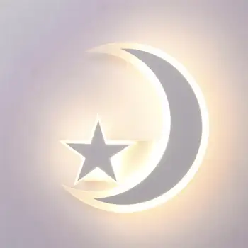 Šiuolaikinių LED Siena Šviesos Paprasta Moon Star Miegamasis Dekoratyvinės Lempos Vaikų Kambario Sienos Šviesiai Namų svetainė (15W, 110V-220V)