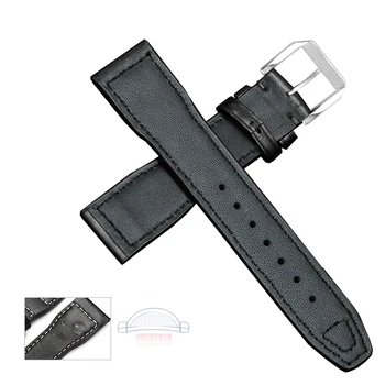 22mm natūralios odos laikrodžio dirželis juodas ir rudas su pin sagtis tinka IWC žiūrėti accessories