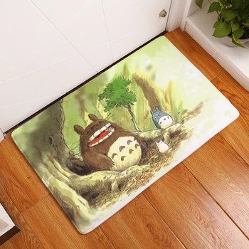 40x60cm Animacinių filmų Totoro katė mielas słomianka gyvūnų atspausdintas Stačiakampis durų Kilimėlis 40*60cm Įėjimo kiliminė danga, Virtuvėje Grindys Vonios kambarys