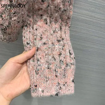 SPENNYMOOR Dizaineris Prekės Rudens Žiemos Mezgimo Megztinis Moterims High-End Single-Breasted Vilnos Megztinis Kailis 2020 Naujas